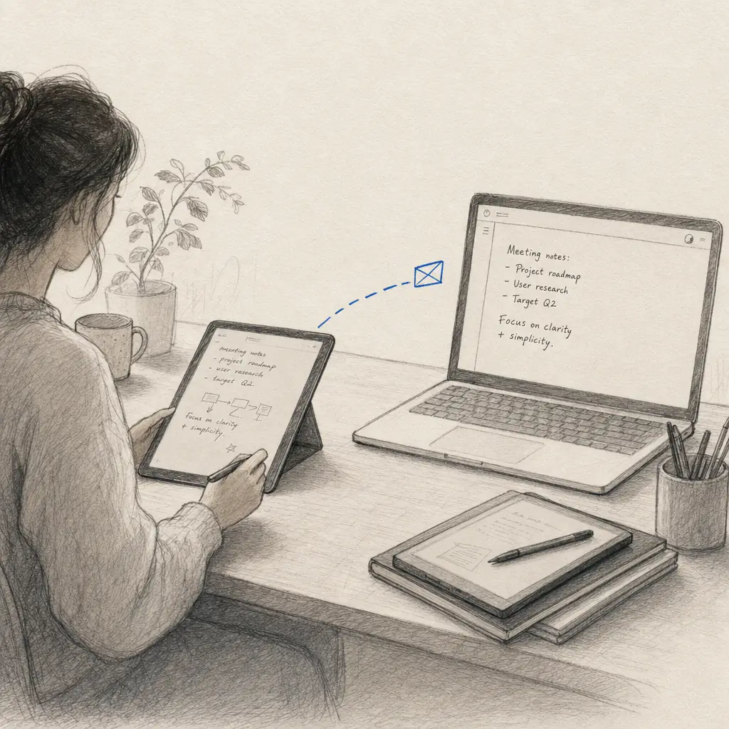 Email your handwritten notes and get accurate text back