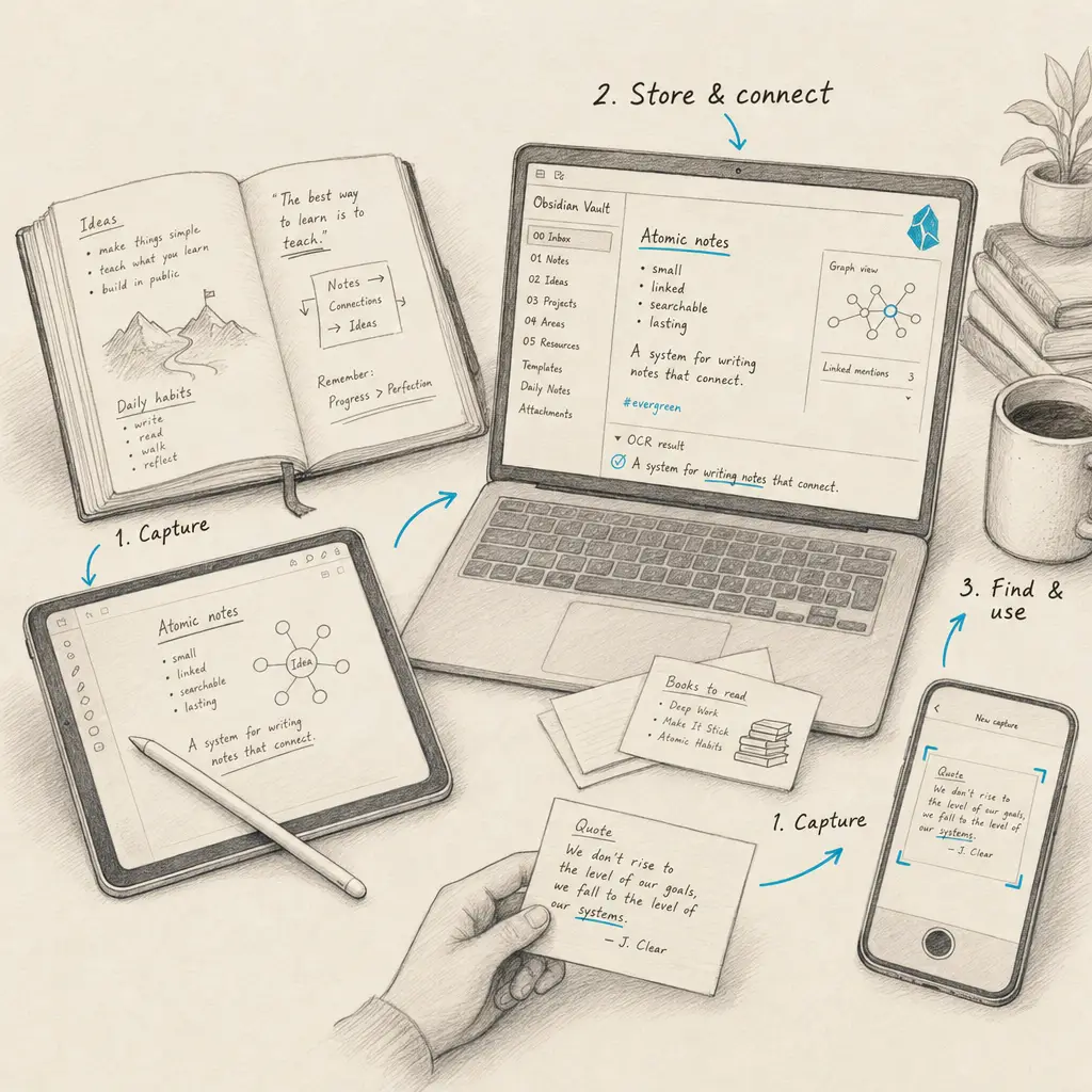 Handwritten Notes in Obsidian: Every Way to Capture, Store, and Search Them