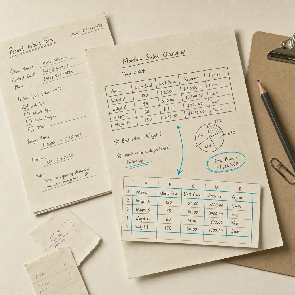 Convert Handwritten PDF to Excel: Extract Tables & Forms with AI OCR