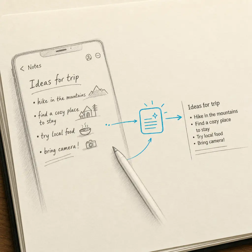 How to convert handwriting to text in Apple Notes