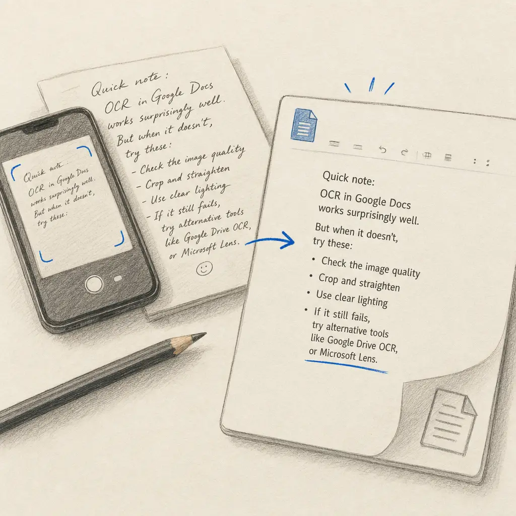How to convert handwriting to text in Google Docs