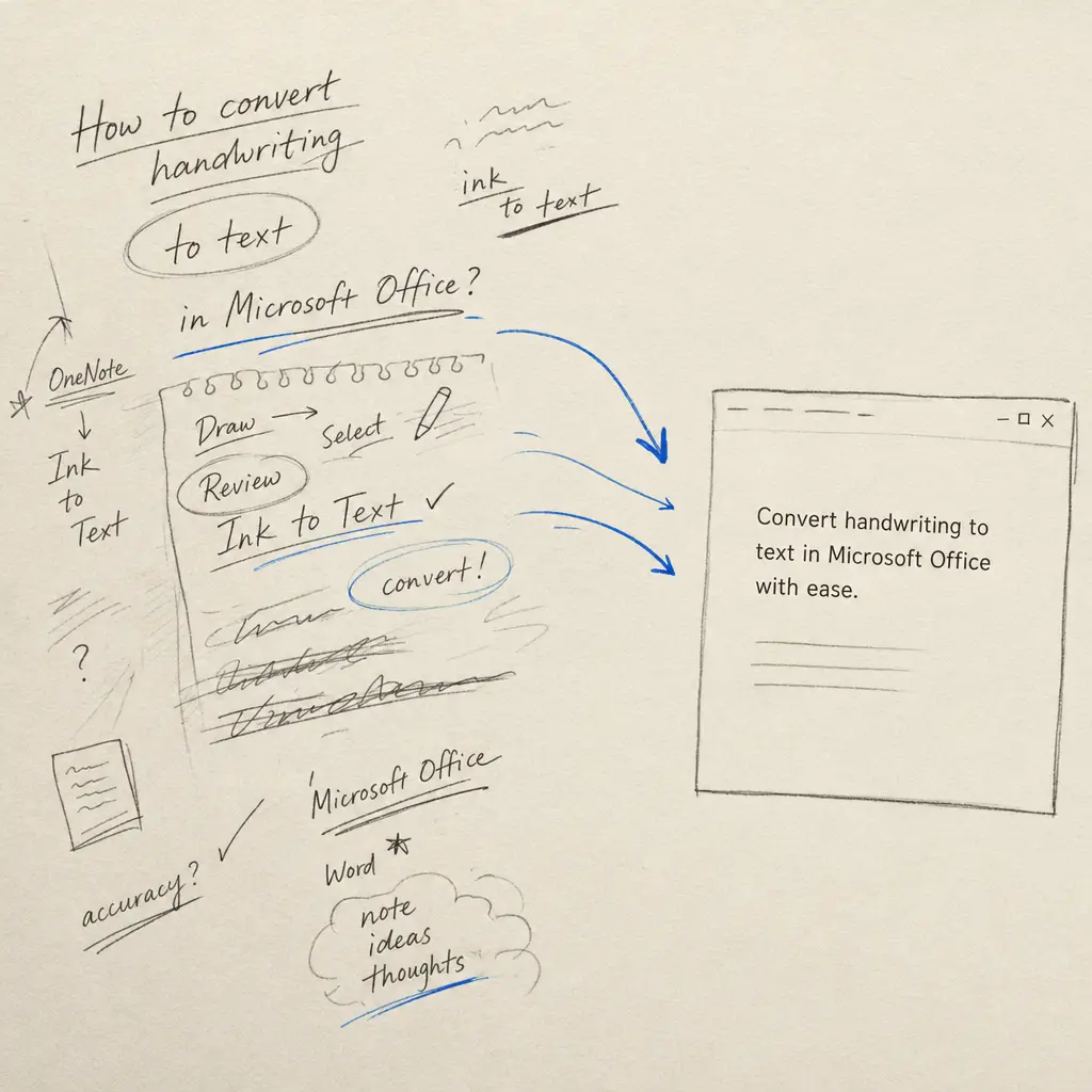 How to convert handwriting to text in Microsoft Office