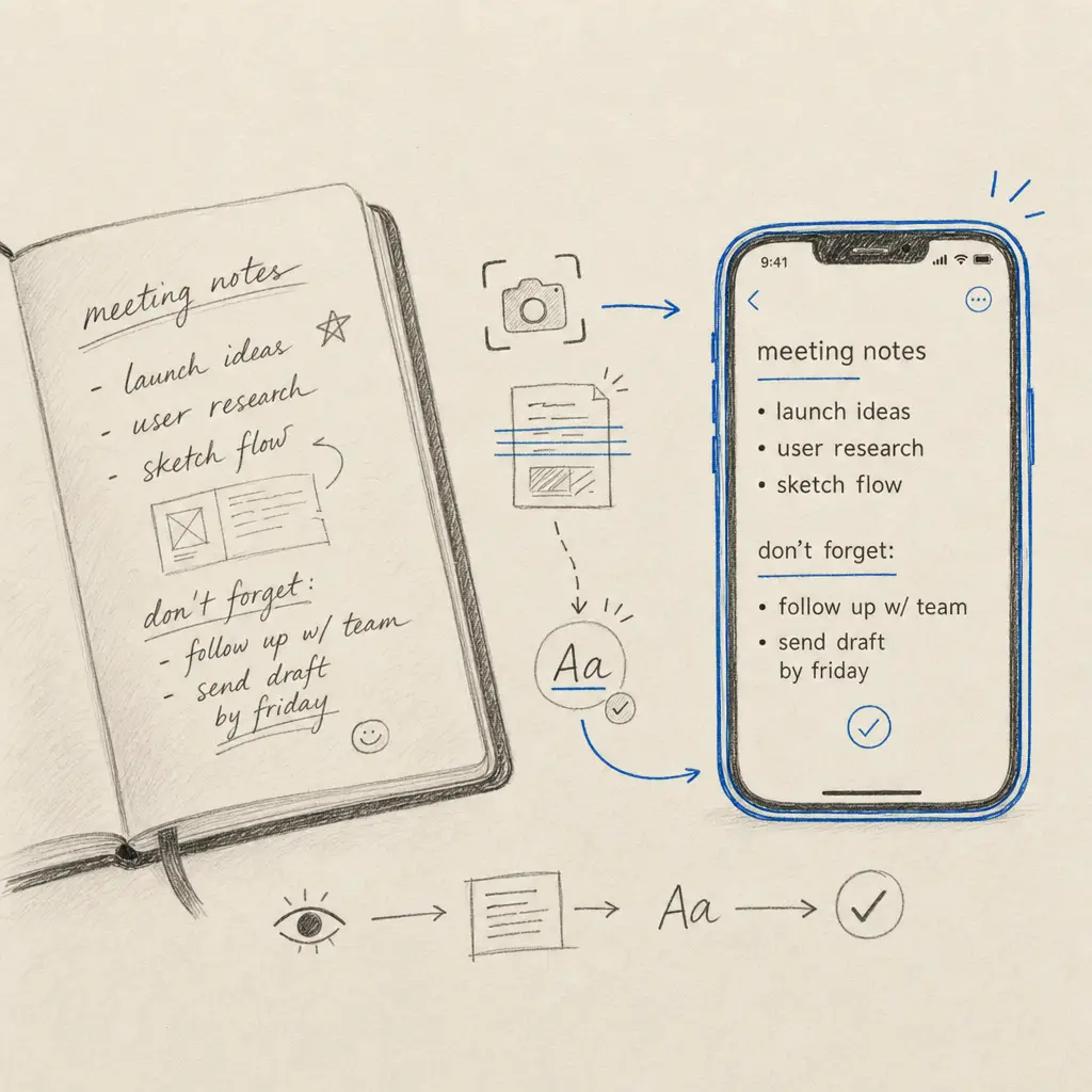 How to convert handwriting to text on iPhone