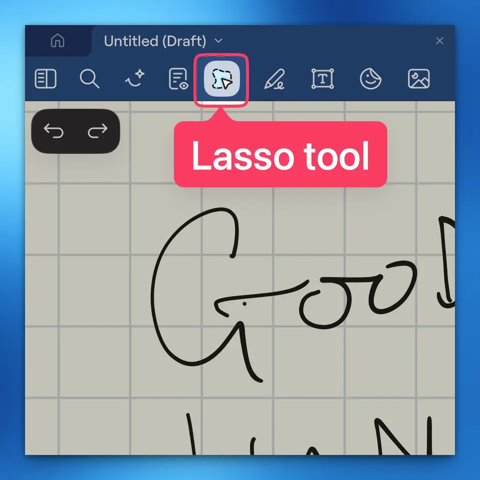 The Lasso Tool in GoodNotes.